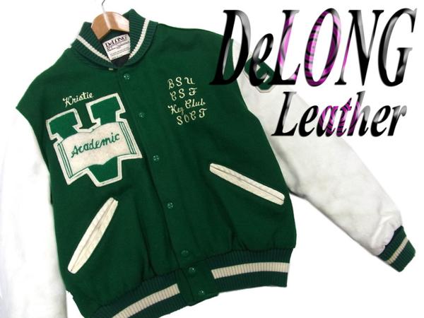 USA製▼デロング DeLONG フルデコレタード 袖革レザースタジャン