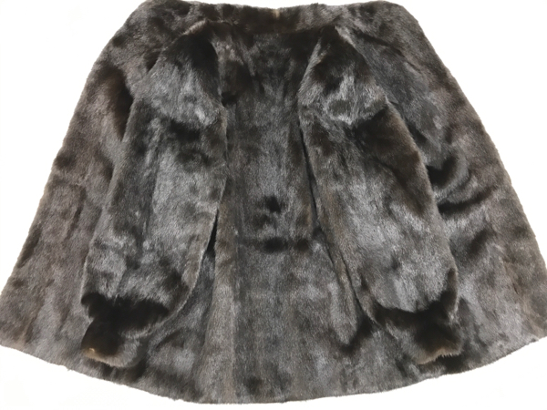 752◆美品【Zenshin】ダークミンク ハーフコート◆ほぼ黒色毛皮