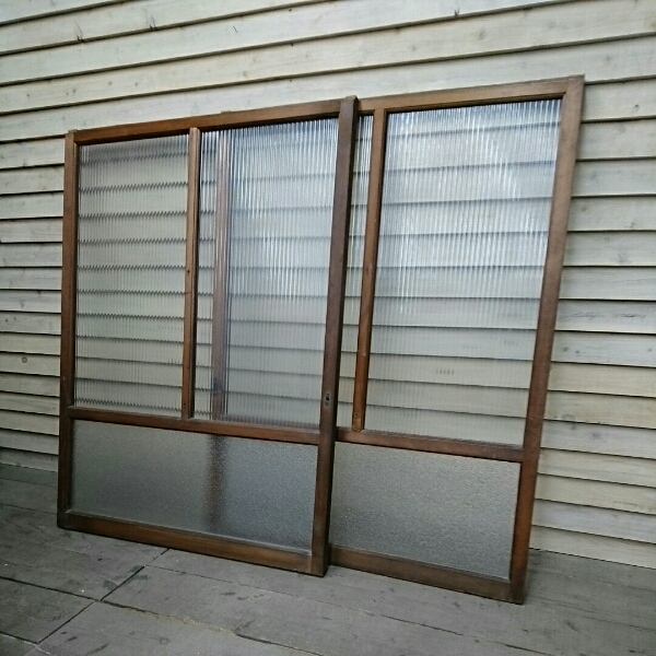※窓※アンティーク建具※引き違い戸※昭和レトロ※２枚セット