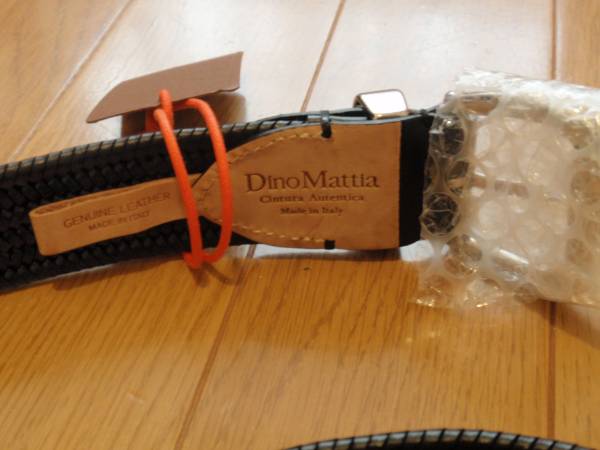 新品タグ付！Dino Mattia レザー エラスティック メッシュベルト 先日