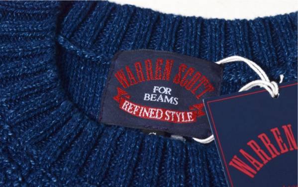 新品 WARREN SCOTT × BEAMS インディゴ ニット S ビームス 別注