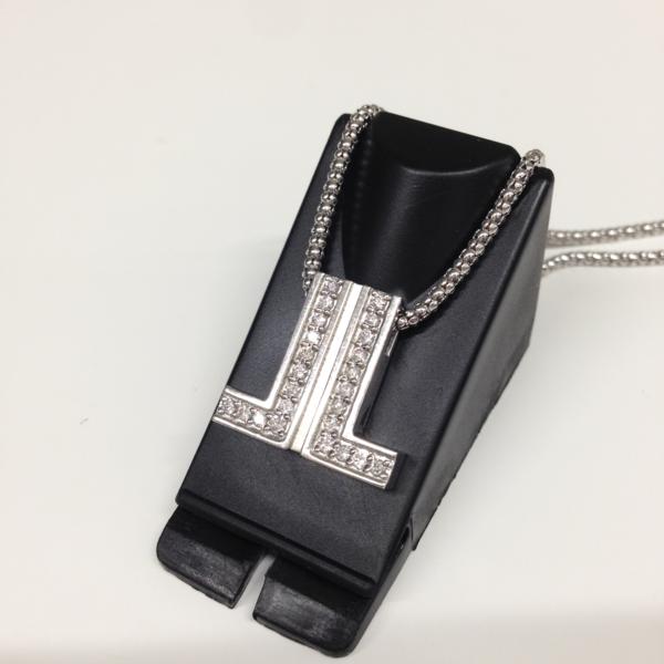 16000815★PT900 K18 ランバン LANVIN ダイヤネックレス D0.35★