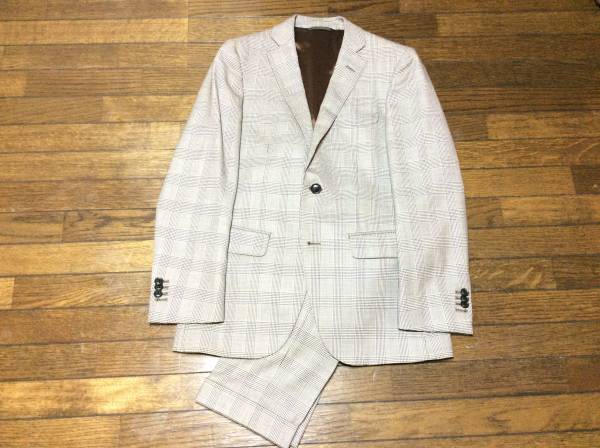 1円～美品★ネクストブルー グレンチェックスーツ★YA3 160YA