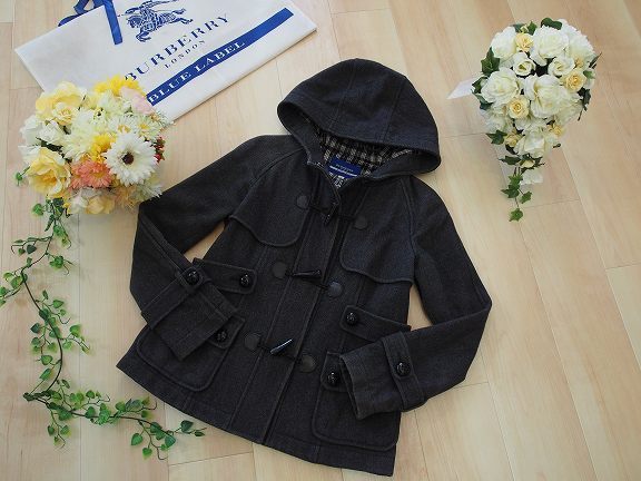 定番シンプル☆彡バーバリーブルーレーベル☆ダッフルコートGRY