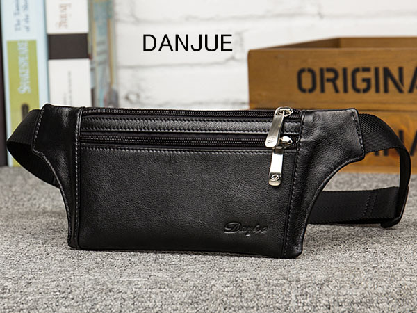 1円～Y-bag◆多機能メンズウエスト・ボディバッグ 本革 黒