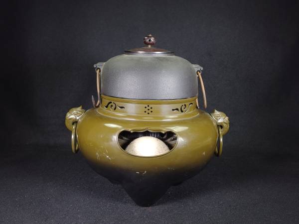 《玉》 野々田商店　風炉型電熱器　鬼面風炉釜　コード無　①