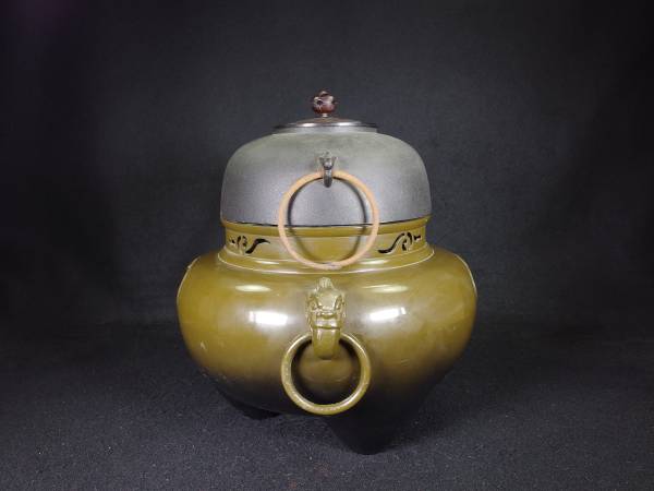 《玉》 野々田商店　風炉型電熱器　鬼面風炉釜　コード無　①