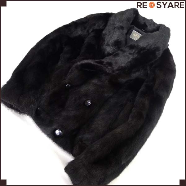 美品*肉厚*ダーク*ミンク*レザー*毛皮*ジャケット*メンズ20597 VINTAGE 