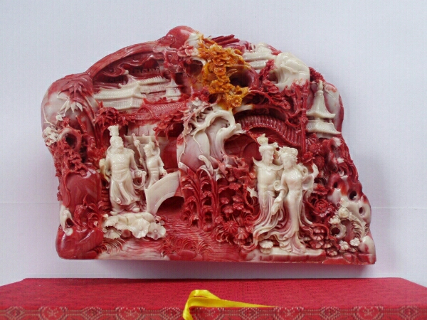 中国美術 置物 寿山石 彫刻 寿山石彫刻 縁起物 - 中国福建省産 天然石