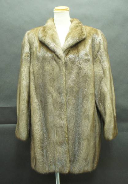 七福】04437 女性 ブラウンミンク ハーフコート F 美品MINK FUR⁄ミンク