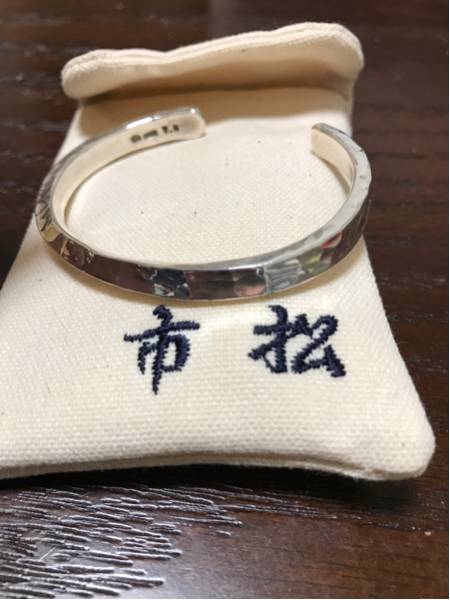 市松 シルバー バングル スパイラル