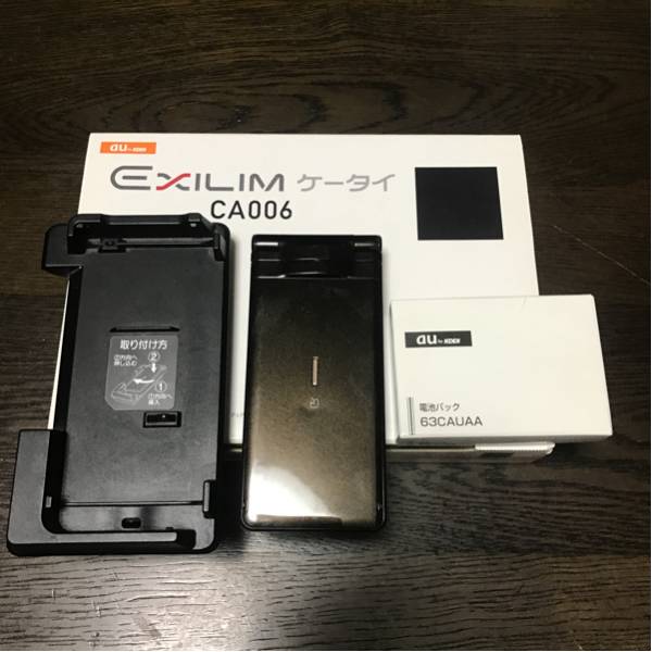 au CA006ブラック【中古】ガラケー 未使用バッテリー付
