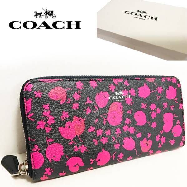 COACH コーチ 長財布 花柄 ピンクルビー 送料無料 F56733 新品