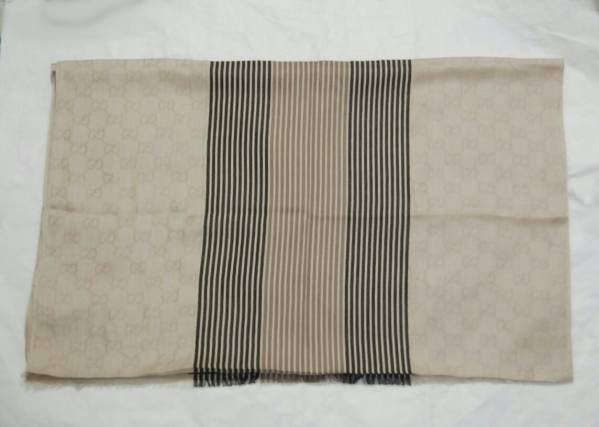 グッチGUCCI☆上質コットンシルクGG柄大判ストール☆男女兼用