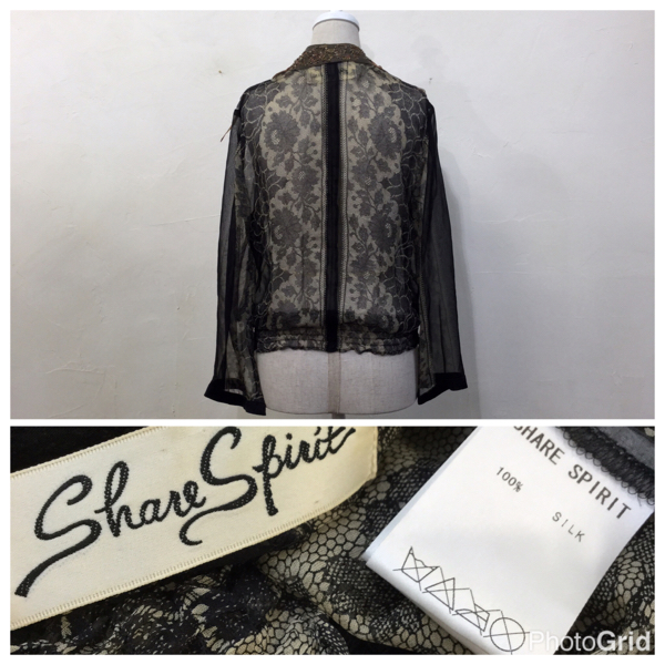 SHARE SPIRIT シルク オーガンジー デザインカットソー JG33-J