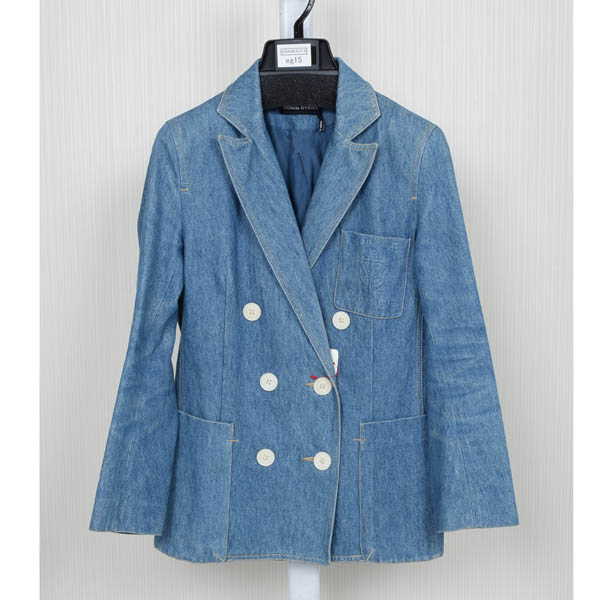 ソニアリキエル・ デニム ダブルジャケット 38・eg15 SONIA RYKIEL 