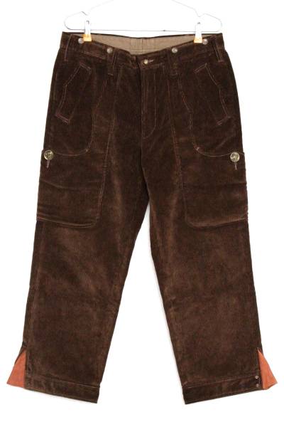 S2W8 動物ボタン コーデュロイ クロップドパンツ L South2West8