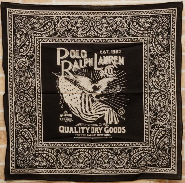 Ralph Lauren イーグル ロゴ & ペイズリー バンダナ ブラック