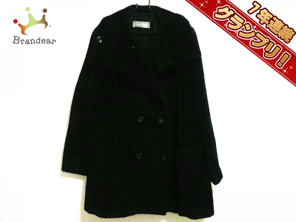 マックスマーラ コート 40 レディース 美品 黒 冬物 Max Mara