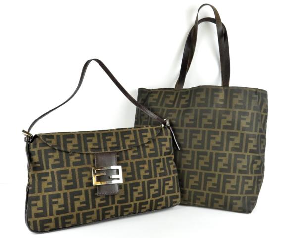 正規品 FENDI フェンディ トートバッグ ハンドバッグ 2点セット イタリア製 ズッカ柄