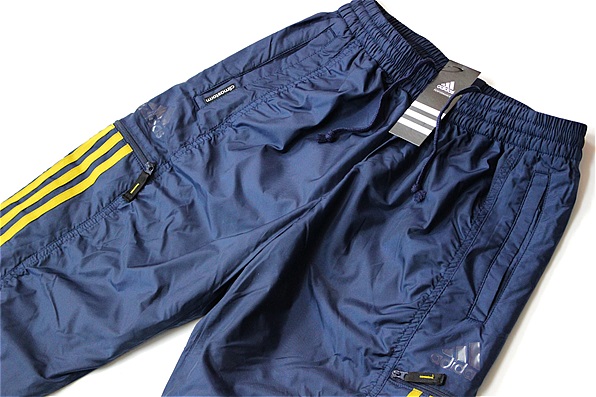 ★adidas 暖かい 新品 裏起毛 24/7 ウインドパンツ 紺[6836-M]四