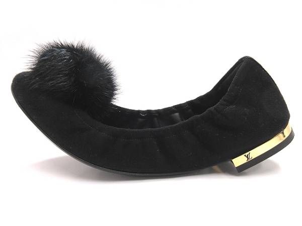 未使用 ルイヴィトン LOUIS VUITTON バレエ シューズ ファー フラット