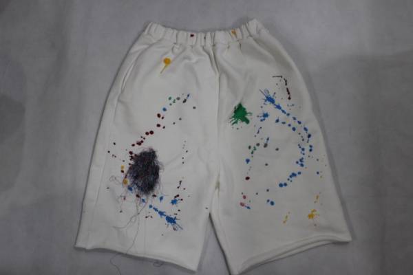 BEAMS購入 定価23760円 16AW LABRAT ラブラット FAKE PAINT SWEAT SHORTS ペイントショートパンツ サイズL ホワイト 新品 ビームス正規品