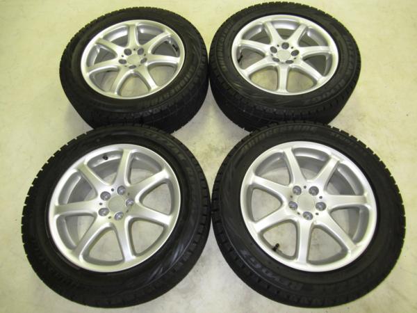 XV，SH5フォレスター等に！スバル純正オプションSAA 7J-17 off+48 pcd100/5H スタッドレス付き4本セット