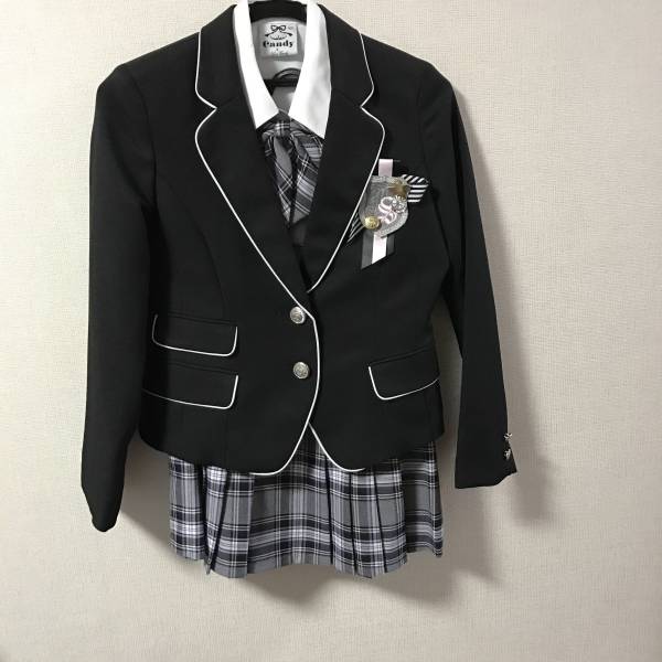 ★極美品★女の子用フォーマルスーツ４点フルセット(上下/ブラウス/リボン)　150㎝
