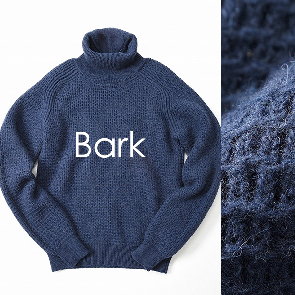新品 4.9万 BARK バーク セーター XS ニット タートルネック 織柄 ウール イタリア製 258171