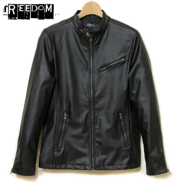 新品 PUレザー シングル ライダース ジャケット 黒 M/ブラック 【公式 