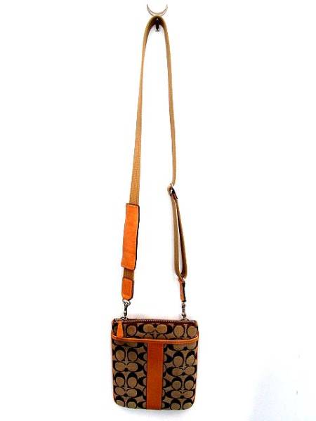 コーチ バッグ ポシェット ショルダー シグネチャー 茶 コーチ(COACH 