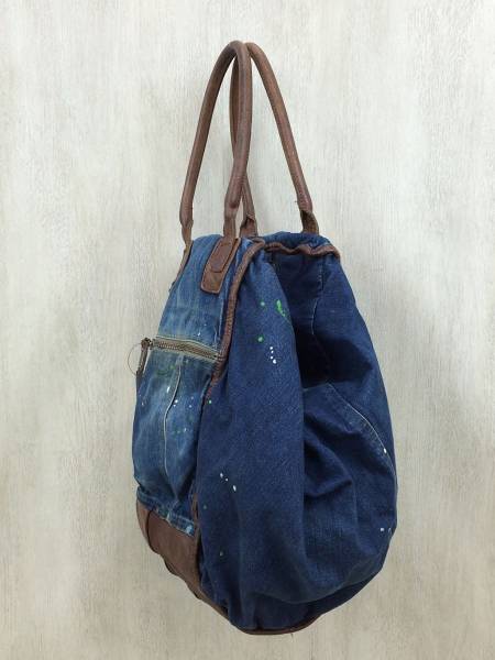 DIESEL デニムレザートートバッグ 中型 DIESEL◇トートバッグ/デニム/IDG