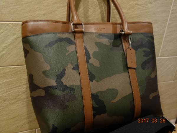 ★COACH★トートバッグ★迷彩柄・カモフラージュ★USED新品同様