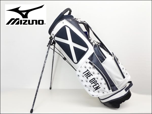 送無 新品 ミズノ THE OPEN スタンドキャディバッグ 5LJC171400 ホワイト×ネイビー■