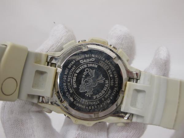 ジャンク扱い CASIO Baby-G BGW-100 FROGMAN フロッグマン 蛙 ベージュ デジタル クォーツ スクリューバック 潜水 レア 希少 腕時計H7293