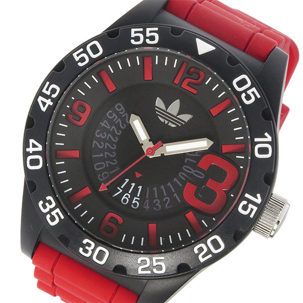 アディダス ADIDAS ニューバーグ クオーツ メンズ 腕時計 ADH3113 ブラック/レッド