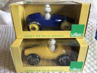 vilac ピバンダム木製スポーツカー 約20cm 未使用 黄/青 2台セット