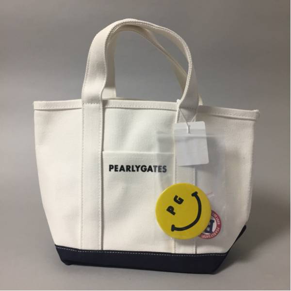 新品 パーリーゲイツ PG ニコちゃん ノベルティ限定 トートバック カートバッグ小 缶バッチ付