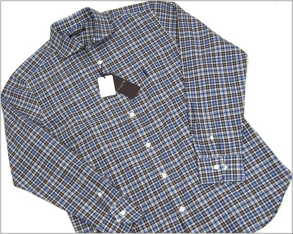 704199 新品 MACKINTOSH LONDON マッキントッシュロンドン チェック柄シャツ L 定価25920円 青系 T8M