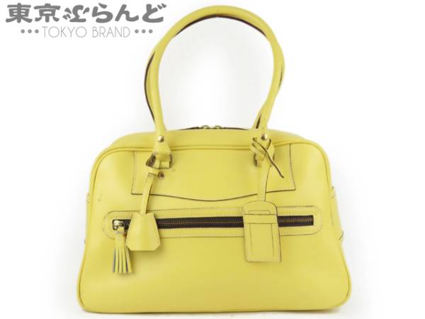 101219236★1円 ジェイアンドエムデヴィッドソン（J&M Davidson） ヴィヴィ VIVI ミニボストンバッグ イエロー