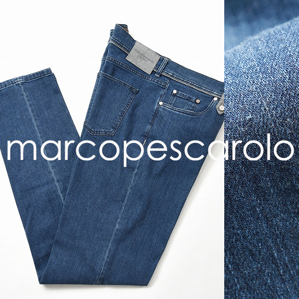 新品 3.1万 marcopescarolo デニム ジーンズ 42 パンツ コットン ストレッチ イタリア製 マルコペスカローロ 259396