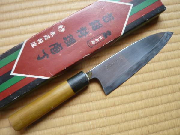 イヅツキ 木屋 日本橋⁄木屋・青紙・黒打イヅツキ出刃包丁⁄本水牛柄☆手