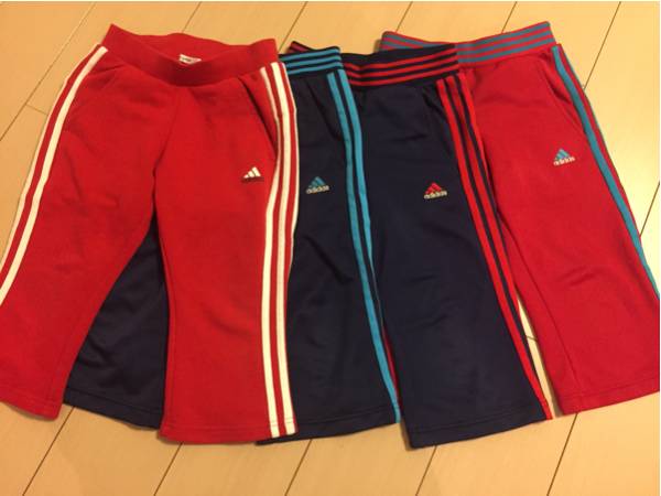 【used】adidas ７分丈パンツ、ハーフパンツ、七分袖Tシャツ6点セットアデァガール_3