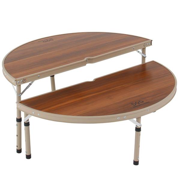 2◎ワンポールテントテーブル TB6-487 アウトドア ポールを囲んで ウッド調 折りたたみ式 キャリーバッグ付属無し