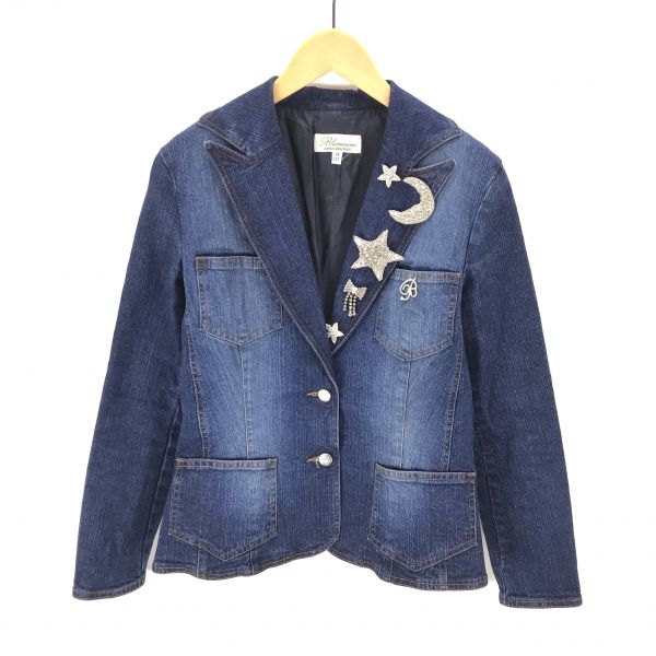 Blumarine ブルマリン デニムジャケット ビジュー ブローチ スター 