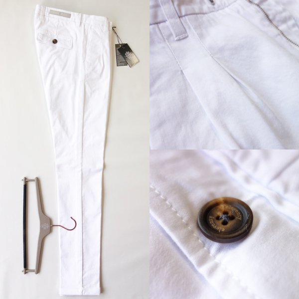 50%OFF イレブンティ/30-44□2プリーツ&裾細パンツ□ホワイト□希少 