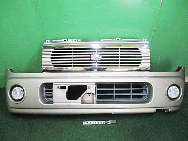 H18年 ◆アルトラパン モード CBA-HE21S 前期 フロントバンパー◆ ZA4 クールベージュ 純正 フォグランプ付き