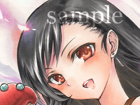 同人 手描き イラスト ☆ FF7 ティファ ☆ A4 イラストボード