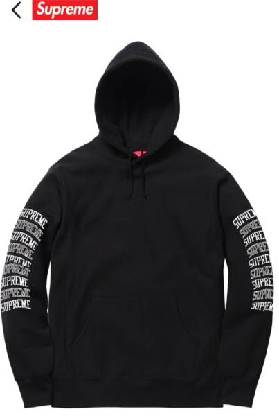 【新品＆送料無料】☆ Supreme 17ss ☆ Sleeve Arc Hooded Sweatshirt（Black）☆ Mサイズ ☆ショッパー ＆ ステッカー 付き☆